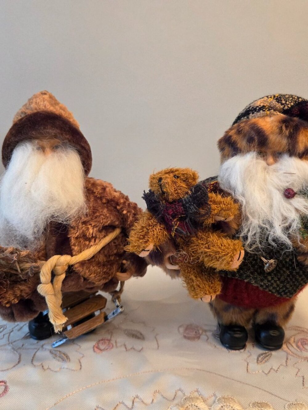 Set of 2 Vintage Dan Dee Santas